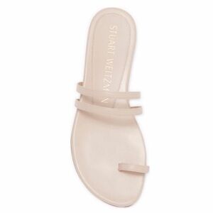 Stuart Weitzman Leonita Strappy Flat Sandal Nude Blush Leather 9 Made In Spain